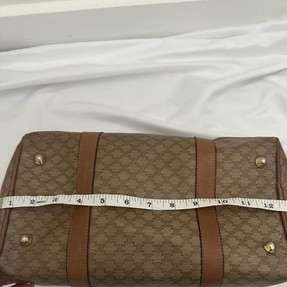 Celine Brown Macadam Canvas Handbag - Picture 9 of 14